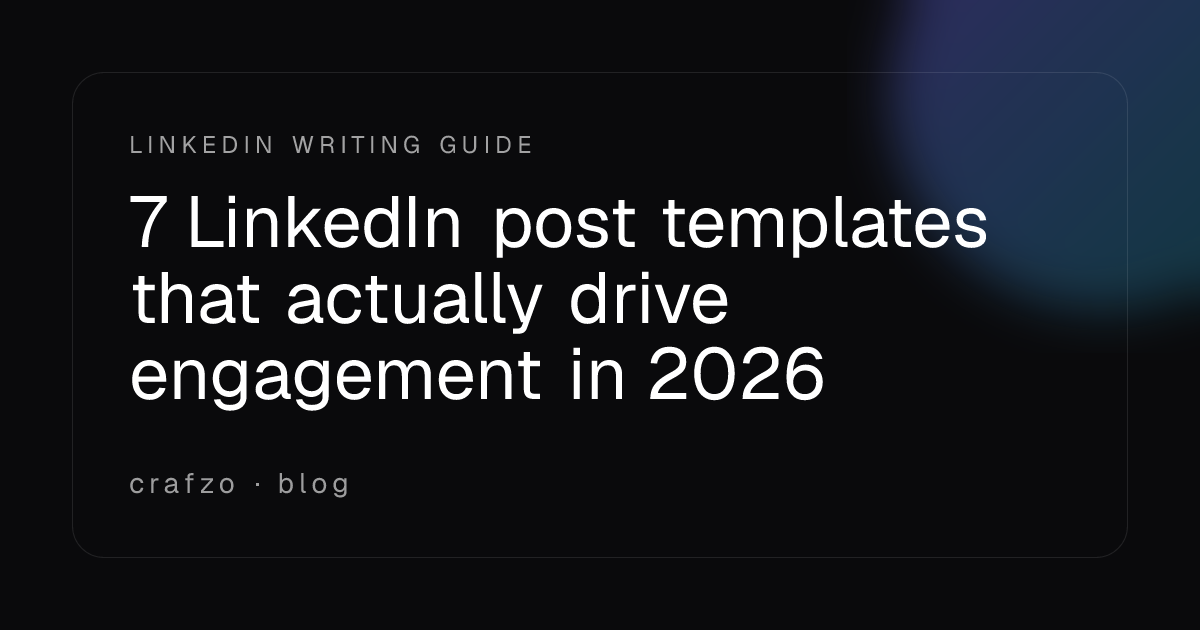 7 LinkedIn post templates that actually drive engagement in 2026 · Crafzo